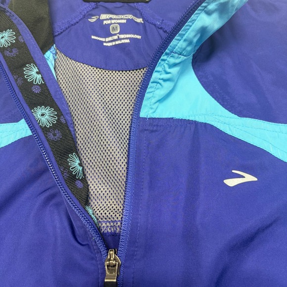Y2K Brooks Running Windbreaker‎ Jacket Womens M Blue/Vioket Track Jacket - Picture 3 of 8